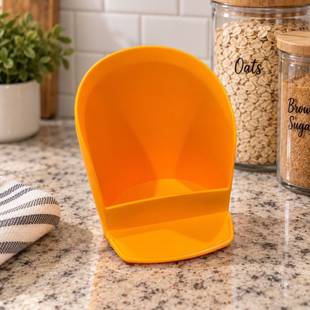 Tupperware Orange Rocker Scoop 292-16 Flour Sugar Canister Kitchen Vintage